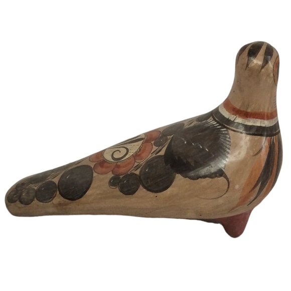 Mexican Pottery Tonala Bird Dove Partridge Colorful Hand Painted Folk Art - Picture 4 of 9